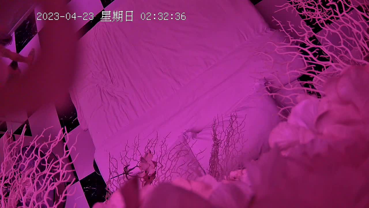 2023-04-23 酒店摄像头炮房录像回放 做服务的妹子专门在这个房间接客 调情指划 搞得好爽